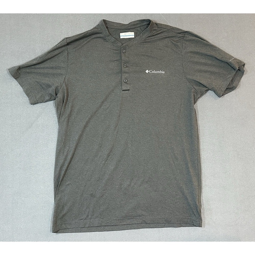 Columbia Omni Wick Polo Shirt Mens Gray Pullover Short Sleeve Size M